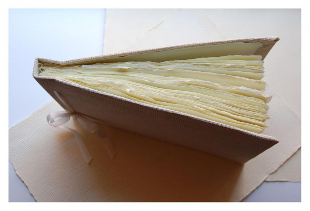 Guestbook - papier ręcznie czerpany + kanwa - jest to część pewnego projektu :))