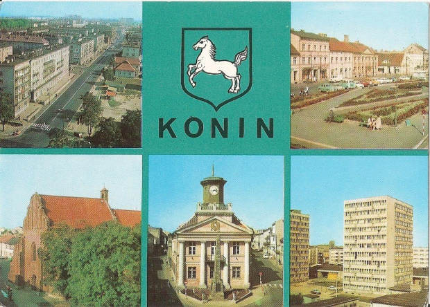 Konin_1) Perspektywa alei 1 Maja
2) Plac Wolności
3) Kościół z XIV w.
4) Klasyczny ratusz z pocz. XIX w. i pomnik Wdzięczności
5) Dom Górnika