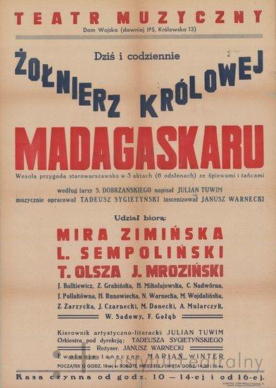 Afisz " Żołnierz Królowej Madagaskaru "