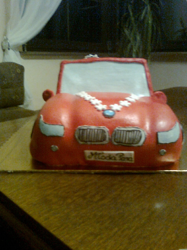 Tort - Kabriolet BMW z Parą Młodą #tort