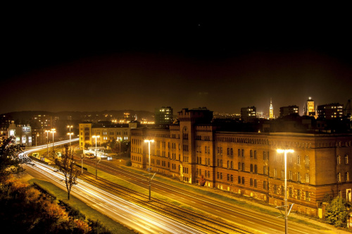 #miasto #noc #polska #wieczór #światła #samochody