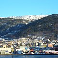 Bergen Norwegia. Widok na centrum #norwegia #krajobraz #bergen #widoki #podróże #góry #morze