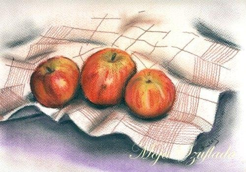 #rysunek #obrazek #pastele #jabłko #owoce