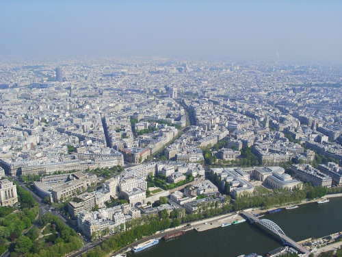 Panorama Paryża z wieży Eiffela