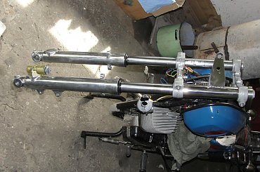 Zawieszenie WSK 175 z Gilera KK 125 #Dudek #kobuz #Motocykl #Motor #Perkoz #PRL #WSK175