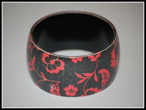 Bransoletki decoupage' owe - black & red