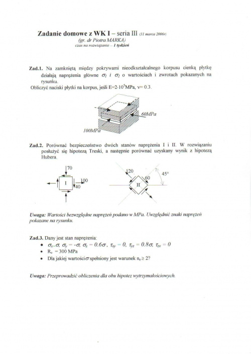 Wytrzymałość konstrukcji I